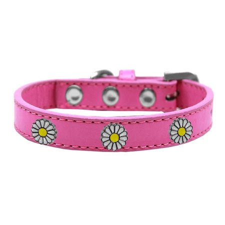 MIRAGE PET PRODUCTS White Daisy Widget Dog CollarBright Pink Size 18 631-37 BPK18